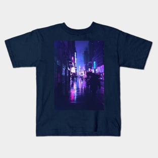 Cyberpunk street neon Kids T-Shirt